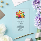 透明メキシカンフィエスタ婚約パーティ アクリル招待状 (インサイチュ (ウェディング))