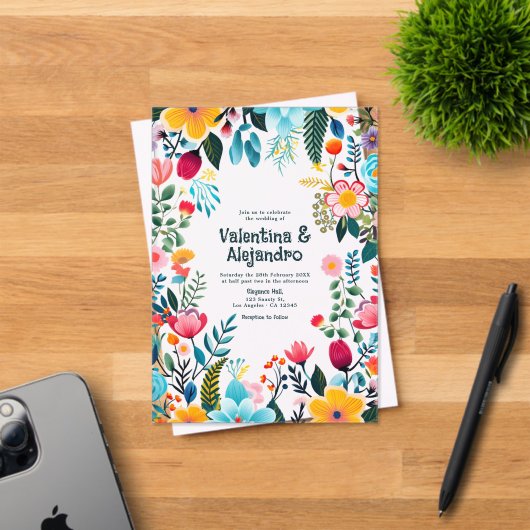 透明メキシカンフェスタ結婚の花 アクリル招待状 (インサイチュ (招待状))