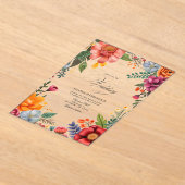 透明メキシコ鮮やかフィエスタ結婚フローラ アクリル招待状 (レイダウン)