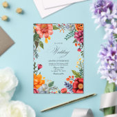 透明メキシコ鮮やかフィエスタ結婚フローラ アクリル招待状 (インサイチュ (ウェディング))