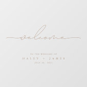 透明モダンなトペ結婚の歓迎ポスター ウィンドウサイン (シート)