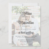 透明モダンな2枚の写真QRコードオンラインRSVP 招待状 (正面)