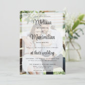 透明モダンな2枚の写真QRコードオンラインRSVP 招待状 (スタンド正面)