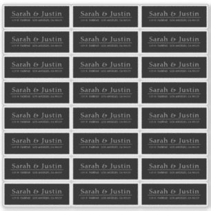 透明モダンの結婚住所 シール