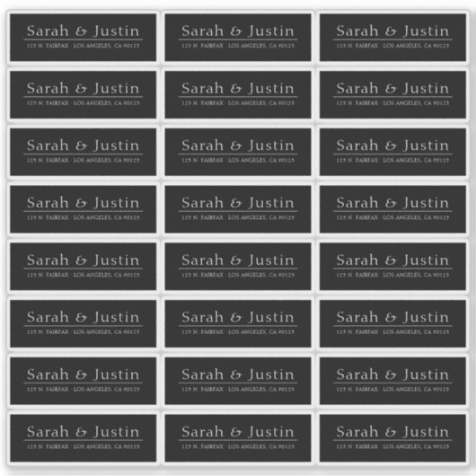 透明モダンの結婚住所 シール (正面)