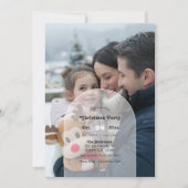 透明モダンアーチオーバーレイクリスマスパーティー 招待状 (正面)
