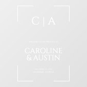 透明モダンイニシャル結婚のウェルカムサイン ウィンドウサイン (シート)