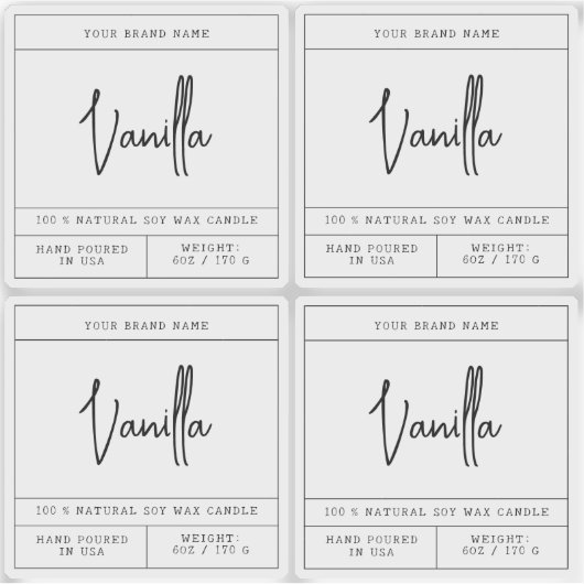 透明モダンキャンドルラベル シール (正面)