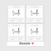 透明モダンキャンドルラベル シール (シート)