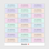 透明モダンソフトカラー差出人住所 シール (シート)