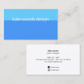 透明モダンミニマルコバルトブルー 名刺 (正面/裏面)