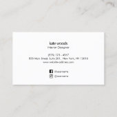 透明モダンミニマルコバルトブルー 名刺 (裏面)