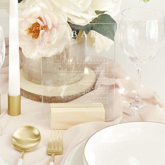 透明モダンミニマルバーメニューペデスタル ウィンドウサイン