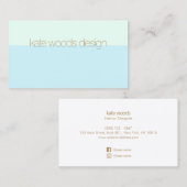 透明モダンミニマルライトブルー 名刺 (正面/裏面)