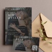 透明モダン写真オ結婚ーバーレイ 招待状