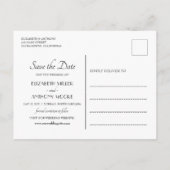 透明モダン写真日付の保存 案内ポストカード (裏面)