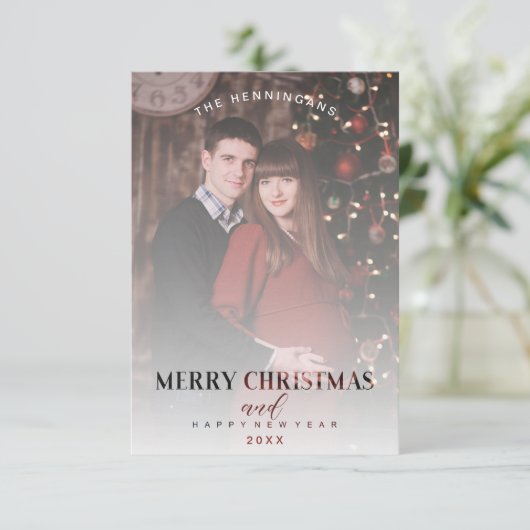 透明モダン効果ファミリーフォトクリスマス (スタンド正面)