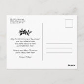 透明モダン効果ファミリーフォトクリスマス ポストカード (裏面)