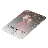 透明モダン効果ファミリーフォトクリスマス マグネット (左側)