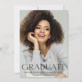 透明モダン暗はっきりした色文字グラッド写真 案内状 (正面)