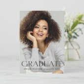 透明モダン暗はっきりした色文字グラッド写真 案内状 (スタンド正面)