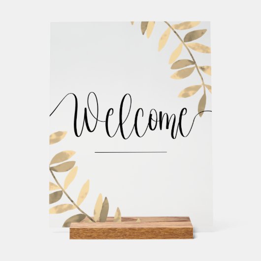 透明モダン歓迎 アクリルサイン (正面)