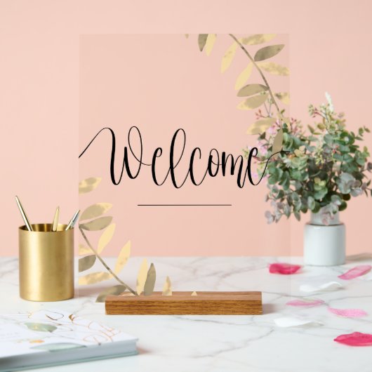 透明モダン歓迎 アクリルサイン (ウェディング)