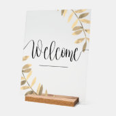 透明モダン歓迎 アクリルサイン (傾斜)