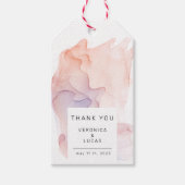 透明モダン絹結婚様 ギフトタグ (正面)