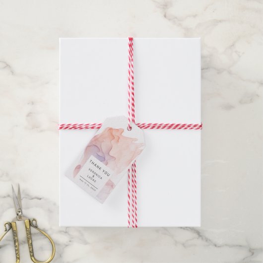 透明モダン絹結婚様 ギフトタグ (より糸付き)