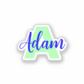 透明モノグラム+名前 | 防水シール シール (正面)