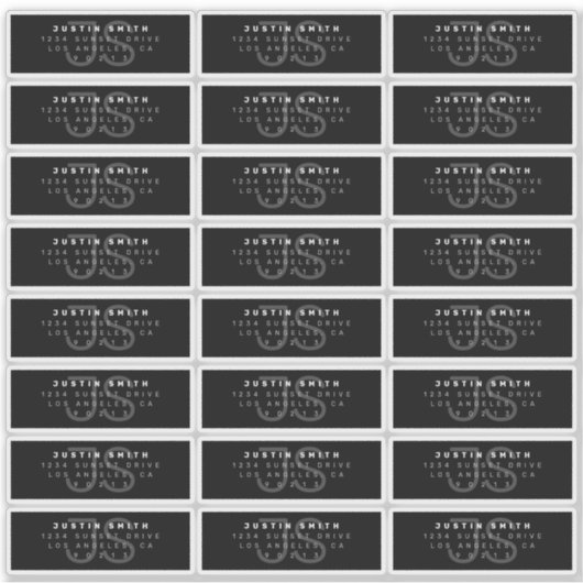 透明モノグラモダンム住所 シール (正面)