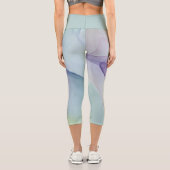 透明ライトブルーのシルク効果 カプリレギンス (裏面)