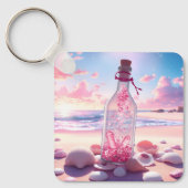 透明ロマンチック浮動ボトル キーホルダー (正面)