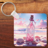 透明ロマンチック浮動ボトル キーホルダー (正面)