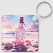 透明ロマンチック浮動ボトル キーホルダー (裏面)