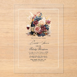 透明ワイン試飲ブライダルシャワー アクリル招待状