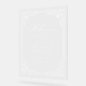 透明ヴィンテージフレームエレガントブライダルシャワー アクリルサイン (傾斜)