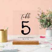 透明ヴィンテージ結婚式テーブルのサイン番号 アクリルサイン (ウェディング)