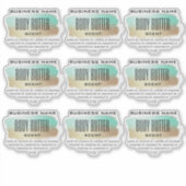 透明体バターラベルターコイズ及び金ゴールド シール (正面)