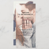 透明写真の結婚タイポグラフィプログラムカード (正面/裏面)