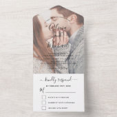 透明写真結婚のシンプルモダン オールインワン招待状 (内側)