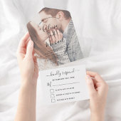 透明写真結婚のシンプルモダン オールインワン招待状