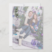 透明効果ファミリーフォトメリークリスマス シーズンカード (正面)