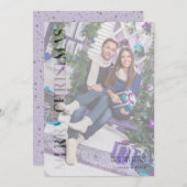 透明効果ファミリーフォトメリークリスマス シーズンカード (正面/裏面)