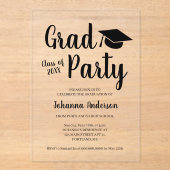 透明卒業パーティアクリル招待状 アクリル招待状 (正面)