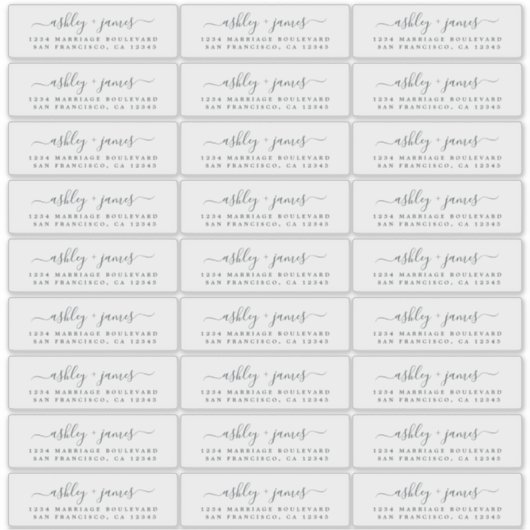 透明差出人住所ラベル4.45 x 1.45インチ27x シール (正面)