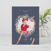 透明水彩　お祭りみたいな紅葉のリースとキツネの写真 シーズンカード (スタンド正面)