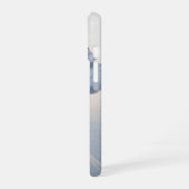 透明猫及び青色蝶の電話ケース iPhone 16ケース (左側面)