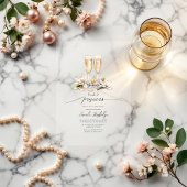 透明真珠とプロセッコブライダルシャワー アクリル招待状